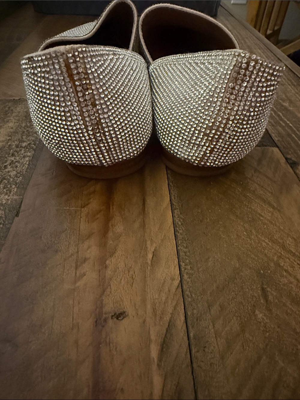Steve Madden Champagne Crystal-Embellished Pointed D'Orsay Flats - Picture 5 of 5